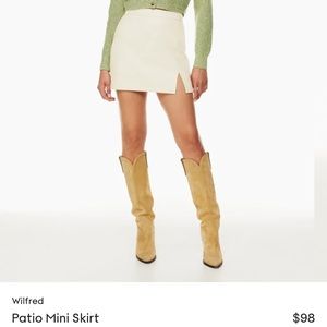 Patio Mini Skirt from Aritizia Bone Faux Leather size 2